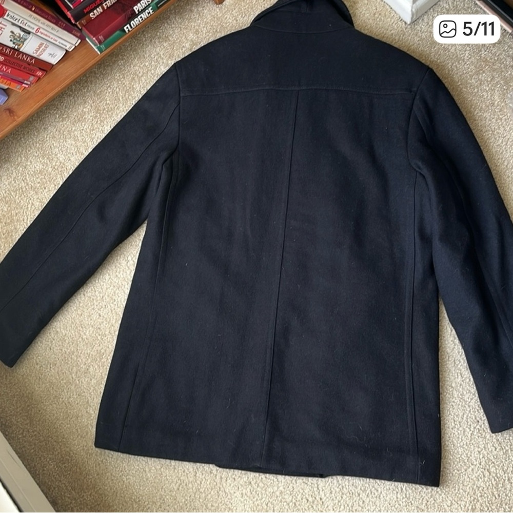 Merona Black Pea Coat. Men’s L - Picture 4 of 11